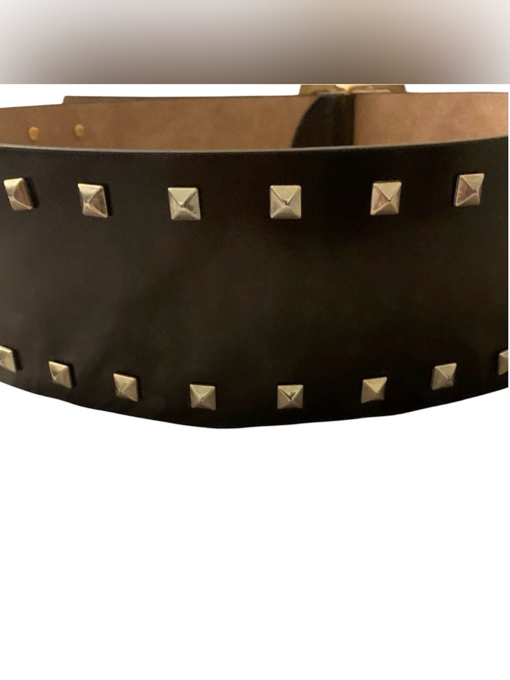 Wide Studded Uterque Leather Belt